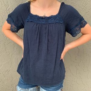 Abercrombie Kids Navy Lace Top